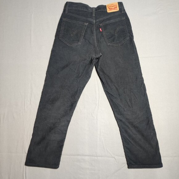 Levi's wedgie straight corduroy pants women's size W27/L26 midnighr black colour - Picture 3 of 15